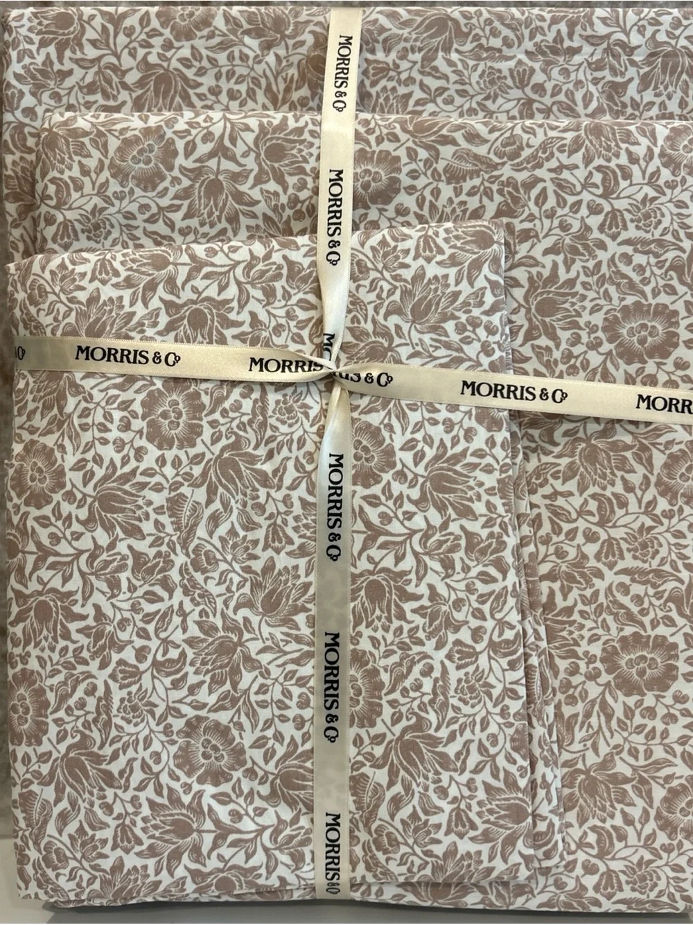 William MORRIS & CO. King Sheet Set Mallow 100% Cotton Percale Plum 4pcs - NIP